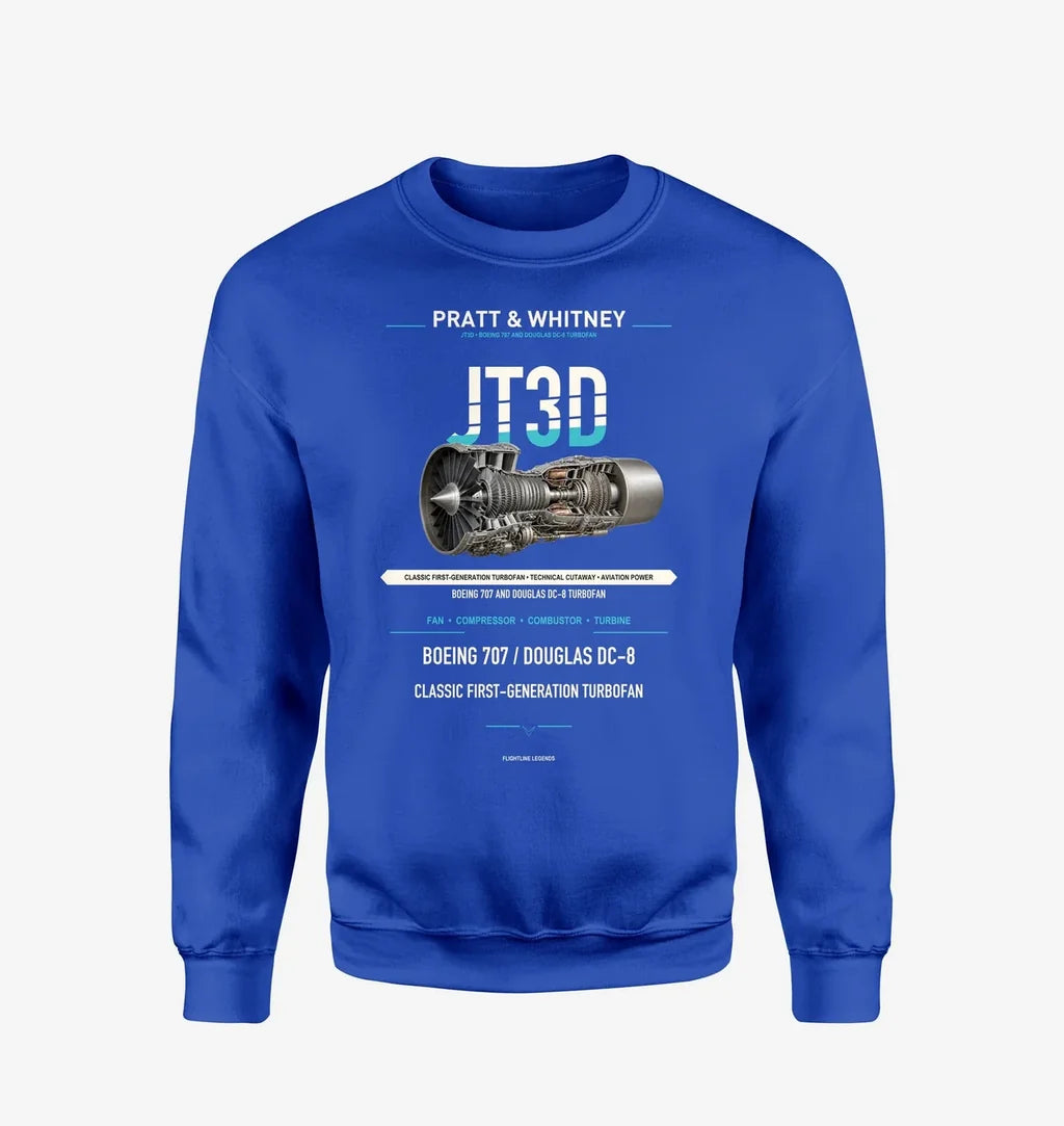 JT3D design on blue sweatshirt