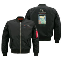 Thumbnail for Saint John Airport (YSJ) design on black bomber jacket