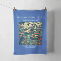 Thumbnail for VINTAGE G4060 - The Coral Stepping Stones - Designed Towels design on blue