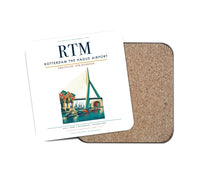 Thumbnail for Rotterdam The Hague Airport (RTM) design on white 1 piece coaster