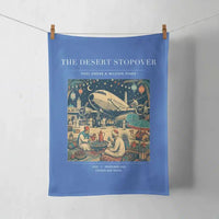 Thumbnail for VINTAGE G4090 - The Desert Stopover - Designed Towels design on blue