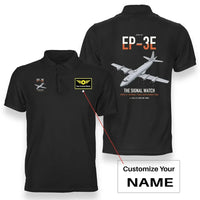 Thumbnail for EP-3E ARIES II design on black+name double-side polo t-shirt, double-side print