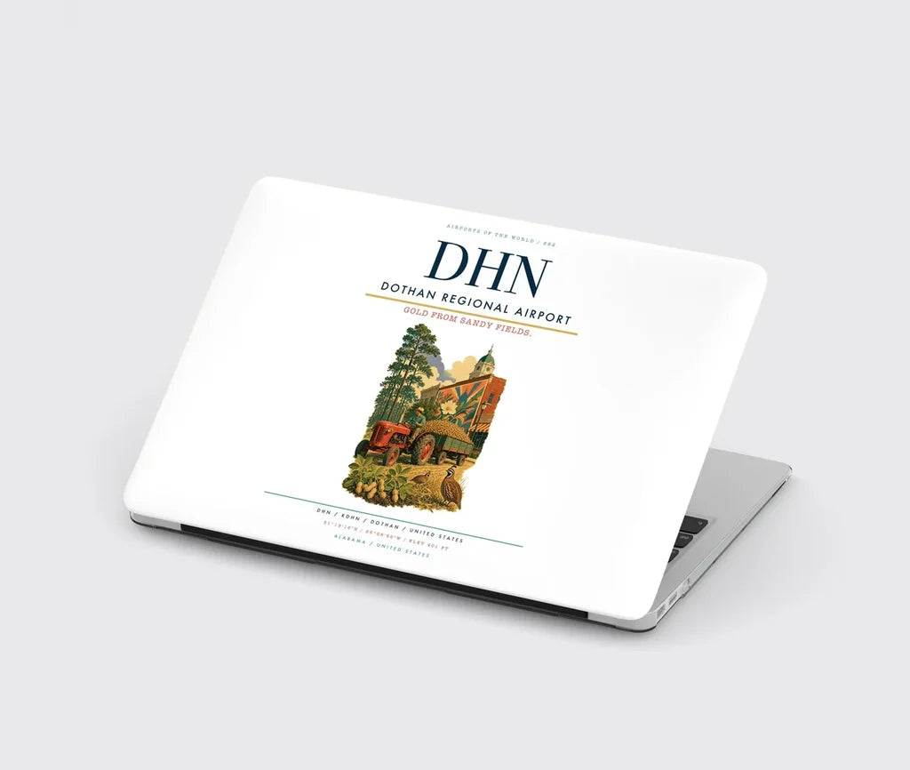 Dothan Regional Airport (DHN) design on white MacBook case