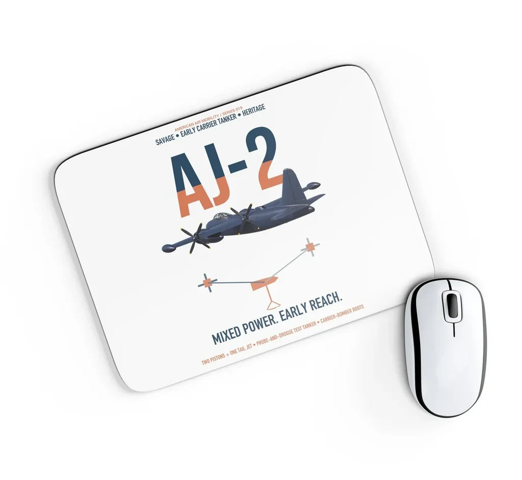 AJ-2 Savage Tanker design on white rectangle mouse pad