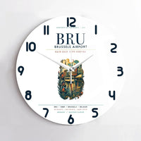 Thumbnail for Brussels Airport (BRU) design on white no frame wall clock