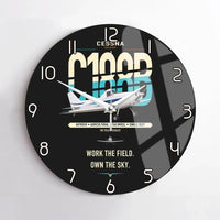Thumbnail for Cessna A188B AgTruck design on black no frame wall clock