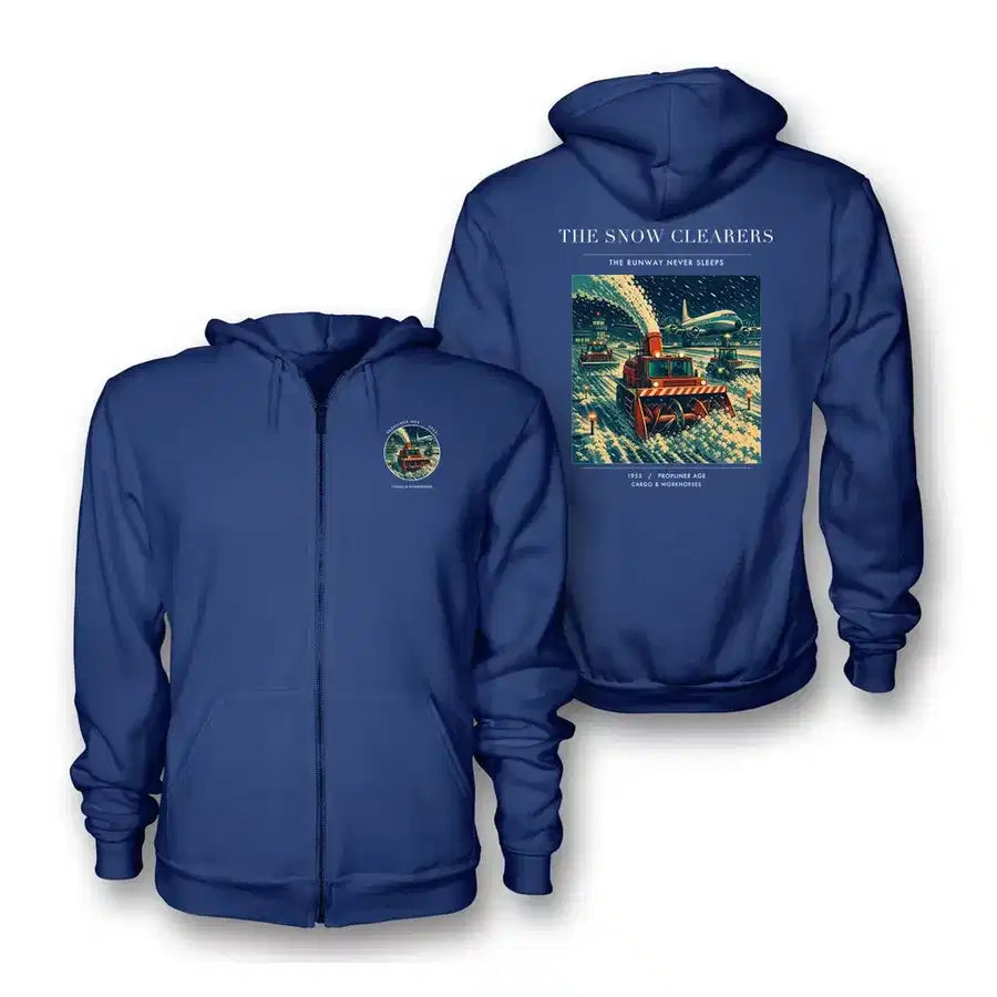 VINTAGE G4105 - The Snow Clearers - Premium Zipped Hoodie design on blue
