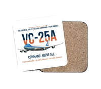 Thumbnail for VC-25A Air Force One Presidential Airlift design on white 1 piece coaster
