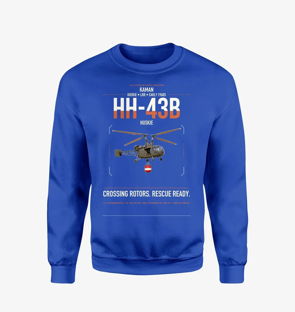 Kaman HH-43B Huskie design on blue sweatshirt