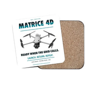 Thumbnail for DJI Matrice 4D design on white 1 piece coaster