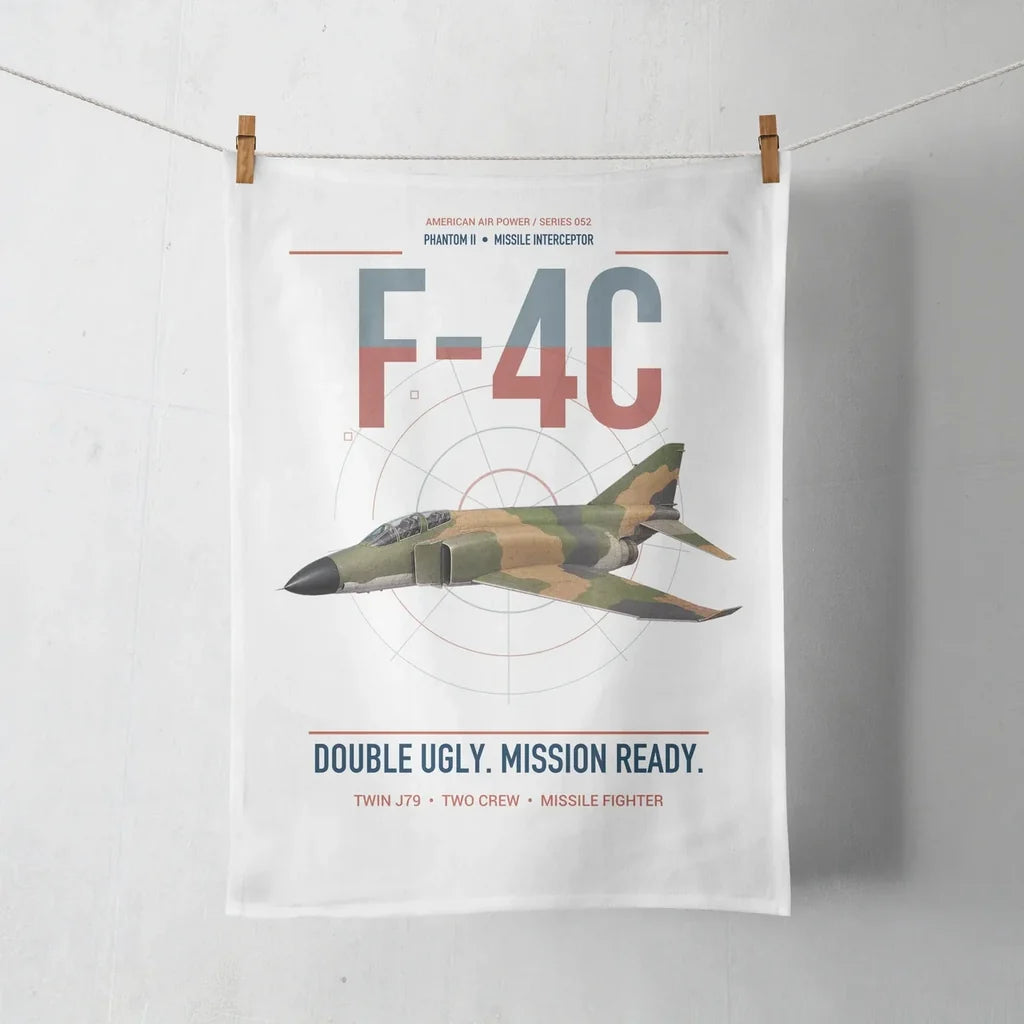 F-4C Phantom II design on white towel