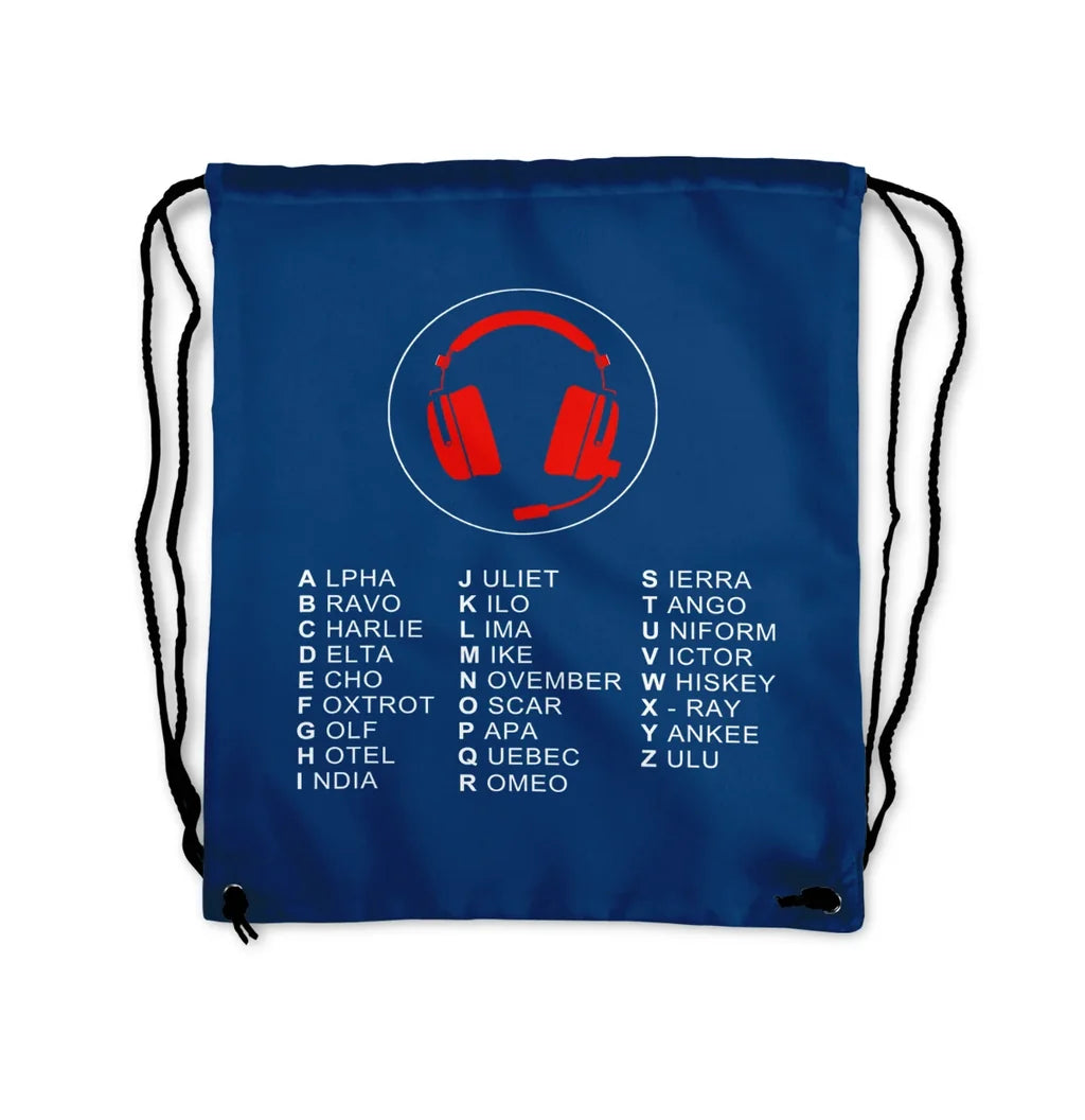 Aviation Alphabet Drawstring Bag - view 2