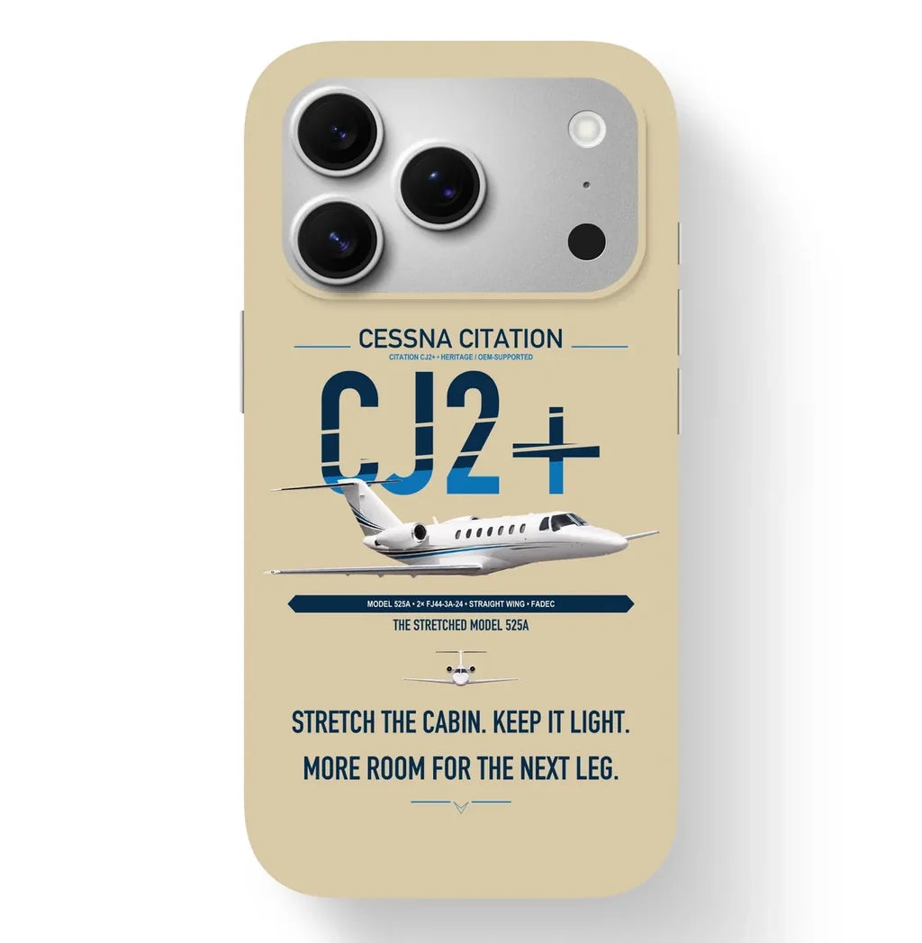 Cessna Citation CJ2+ design on beige magsafe iphone case, for iPhone 17 Pro