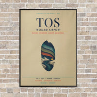 Thumbnail for Tromsø Airport TOS vertical canvas print - framed - beige background