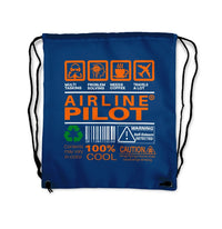 Thumbnail for Airline Pilot Label Drawstring Bag - view 2
