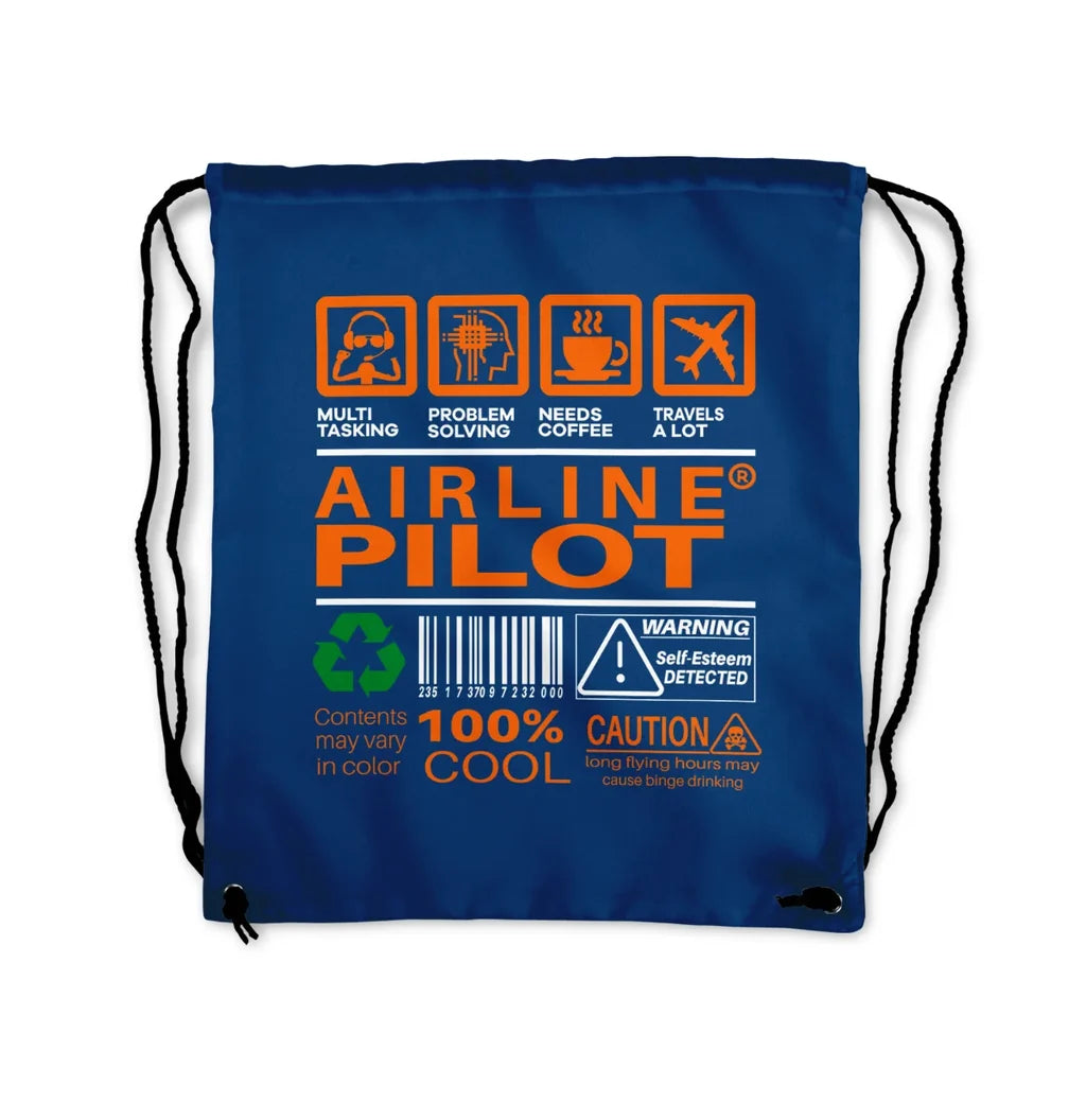 Airline Pilot Label Drawstring Bag - view 2