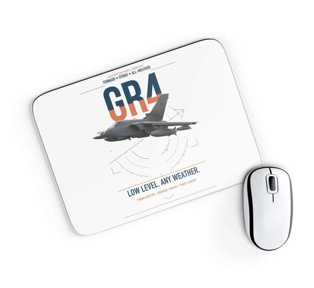 Panavia Tornado GR4 design on white rectangle mouse pad