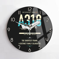 Thumbnail for Airbus A318 design on black no frame wall clock