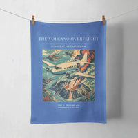 Thumbnail for VINTAGE G4206 - The Volcano Overflight - Designed Towels design on blue