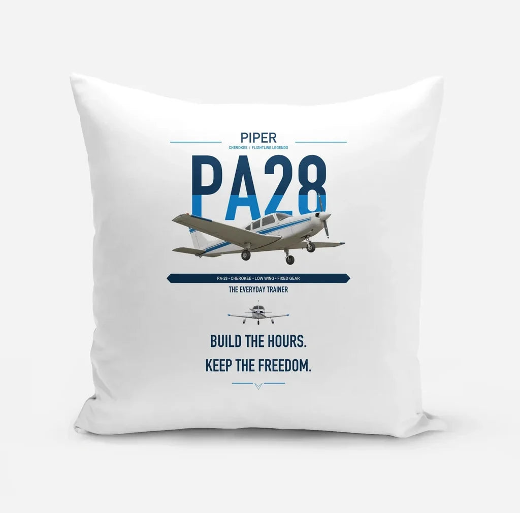 Piper PA-28 Cherokee design on white pillow