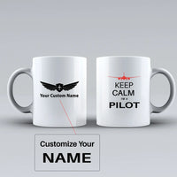 Thumbnail for Pilot (777 Silhouette) Ceramic White aviation design on ceramic mug, premium ceramic with glazed finish.