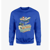 Thumbnail for One Frame One Perfect Rotation design on blue sweatshirt