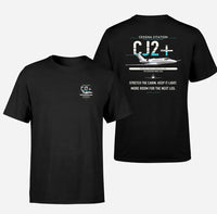 Thumbnail for Cessna Citation CJ2+ design on black double-side t-shirt, double-side print
