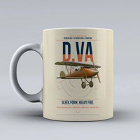 Thumbnail for Albatros D.Va design on beige ceramic mug, double-side print