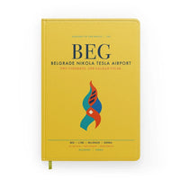 Thumbnail for Belgrade Nikola Tesla Airport (BEG) design on yellow notebook