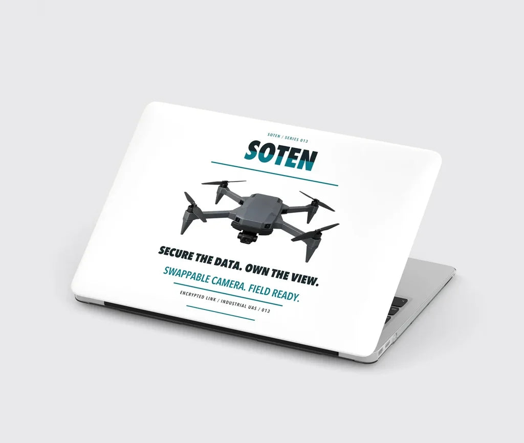 ACSL SOTEN design on white MacBook case