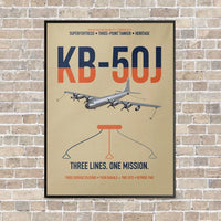 Thumbnail for KB-50J Superfortress vertical canvas print - framed - beige background