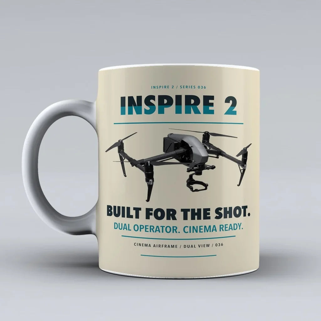 Inspire 2 Mug design on beige dji