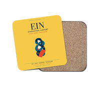 Thumbnail for Eindhoven Airport (EIN) design on yellow 1 piece coaster