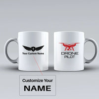 Thumbnail for Drone Pilot Ceramic White aviation design on ceramic mug, premium ceramic with glazed finish.