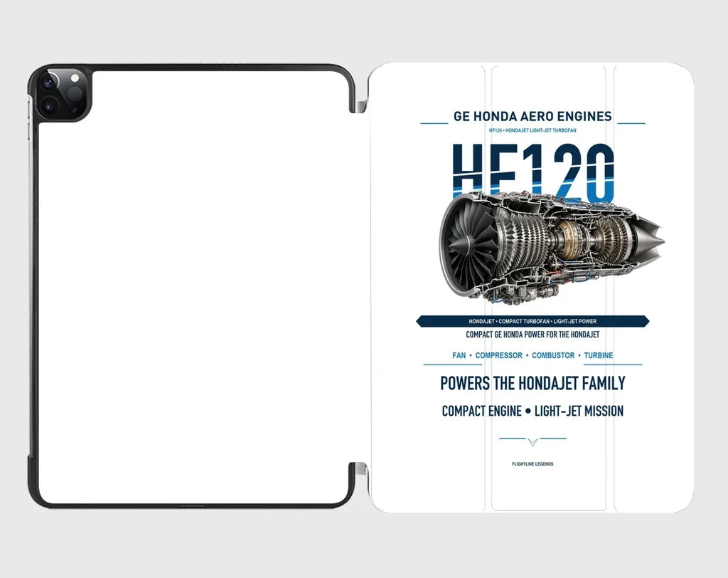 HF120 design on white ipad tablet case