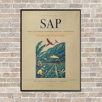 Thumbnail for Ramón Villeda Morales International Airport SAP — San Pedro Sula vertical canvas print - framed - beige background