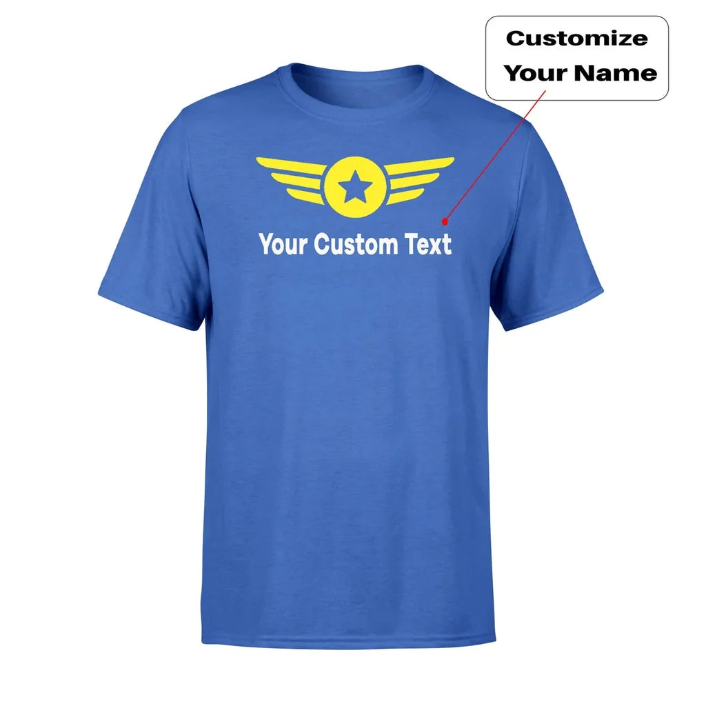 Custom Name (4) & Badge aviation t-shirt