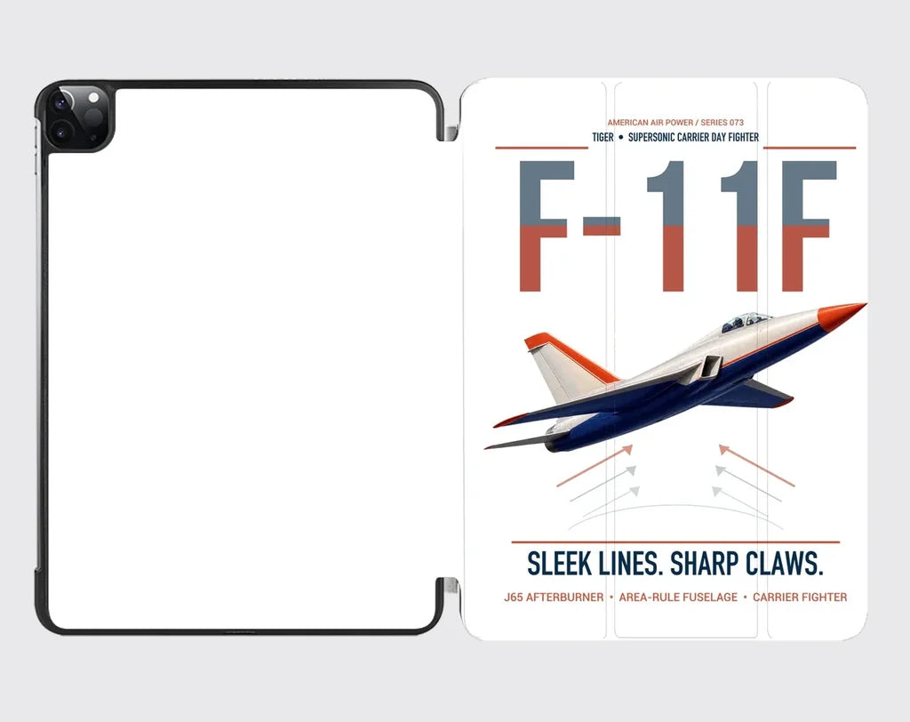 F-11F Tiger design on white ipad tablet case