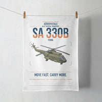 Thumbnail for Aérospatiale SA 330B Puma design on white towel