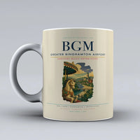 Thumbnail for Greater Binghamton Airport (BGM) airport code design on beige ceramic mug