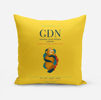 Thumbnail for Gdańsk Lech Wałęsa Airport (GDN) design on yellow pillow