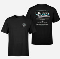 Thumbnail for Cessna Citation CJ4 Gen2 design on black double-side t-shirt, double-side print