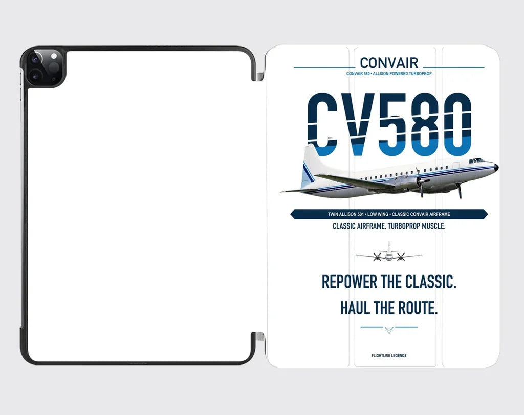 Convair 580 design on white ipad tablet case