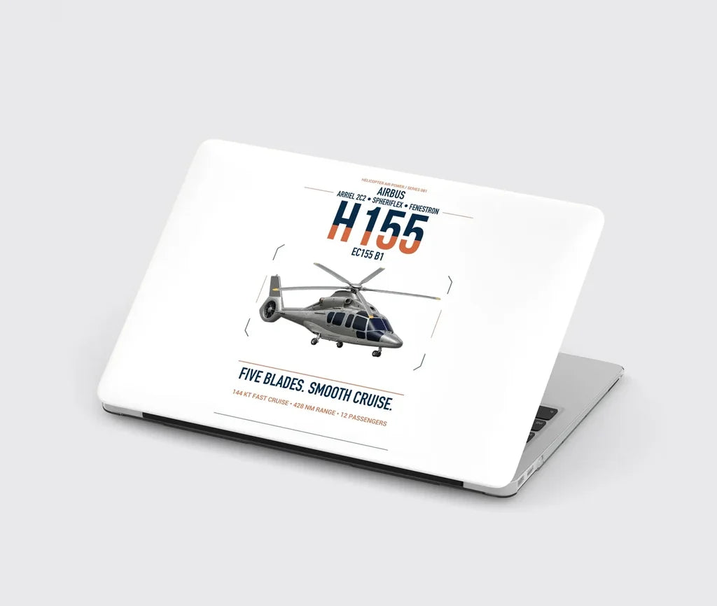Airbus H155 EC155 B1 design on white MacBook case