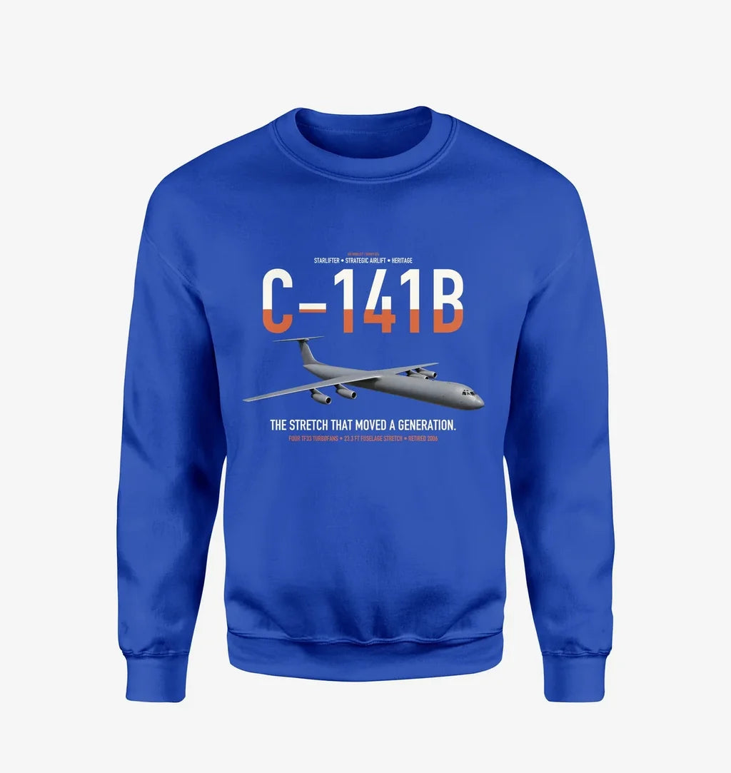 C-141B Starlifter design on blue sweatshirt