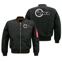 Thumbnail for Northwest Airlines NEW aviation design embroidered on black bomber jacket