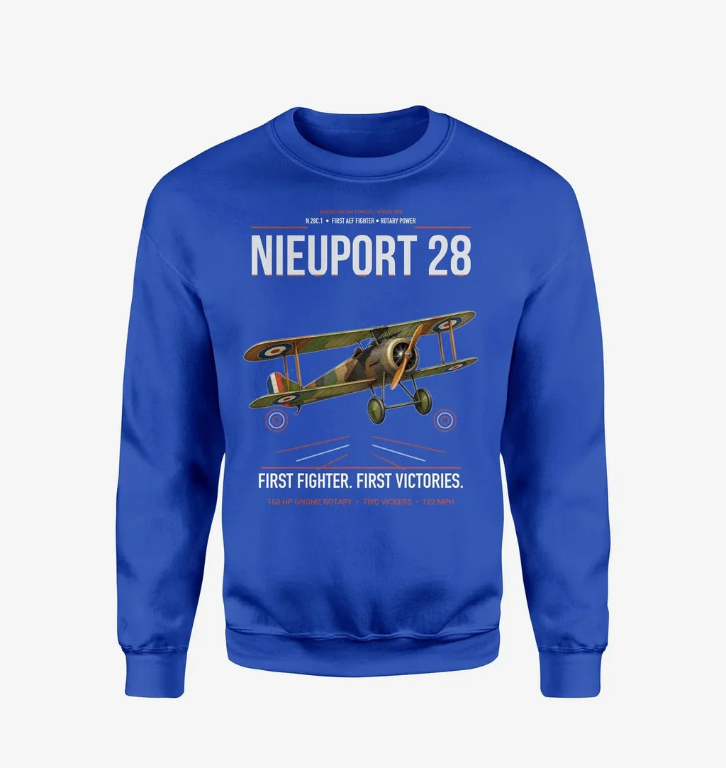 Nieuport 28C.1 design on blue sweatshirt