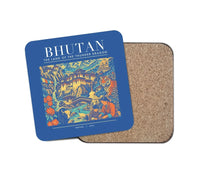 Thumbnail for BHUTAN - Poster - Coaster - Blue
