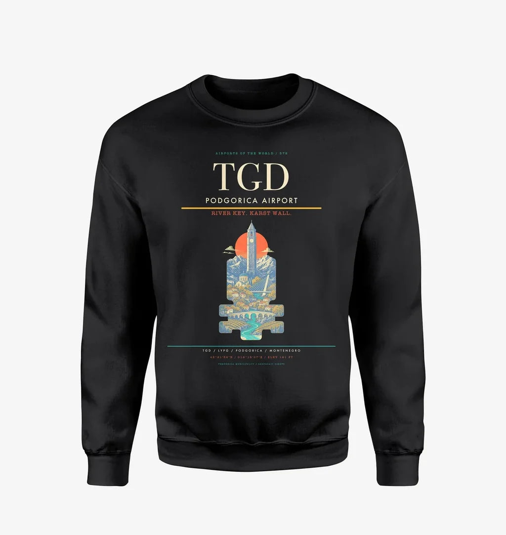 Podgorica Airport TGD Sweatshirt - Black