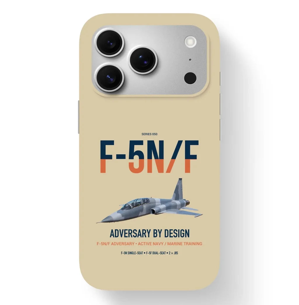 F-5N F Adversary design on beige magsafe iphone case, for iPhone 17 Pro